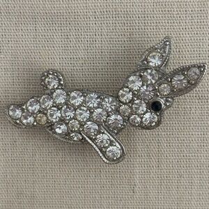 Crystal Rhinestone Bunny Brooch